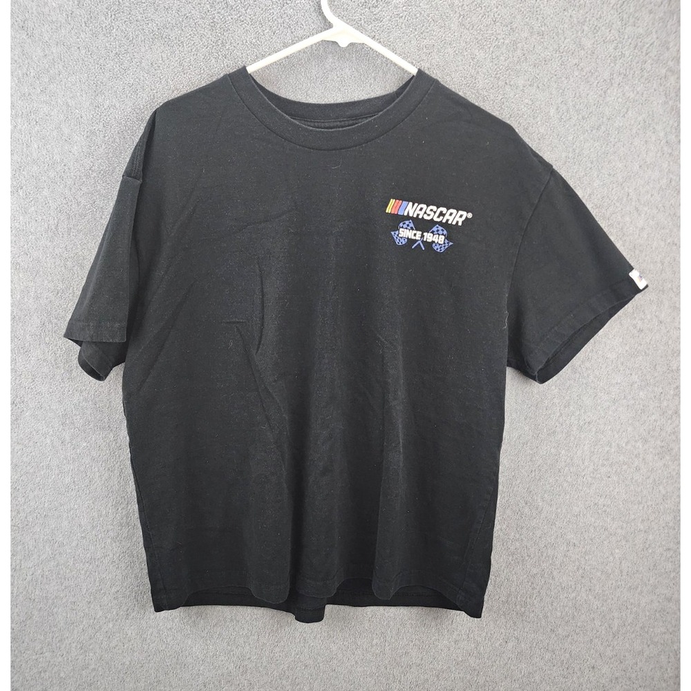 Vintage NASCAR Black Graphic T-Shirt Size L Auto Racing